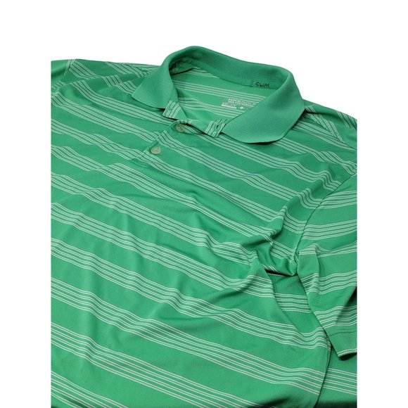 Nike Golf Tour Performance Golf Polo Shirt‎ Size XL Dri-Fit Green White Striped - Picture 3 of 6